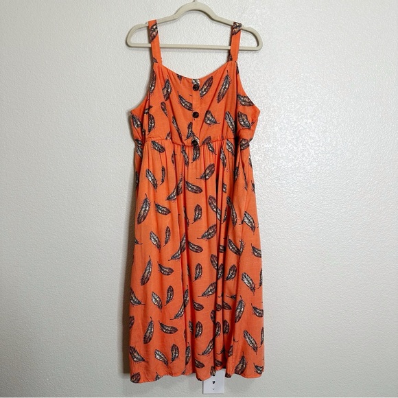 torrid Dresses & Skirts - Torrid Cross Hatch Pinafore Feather Coral Midi Dress, Size 2X